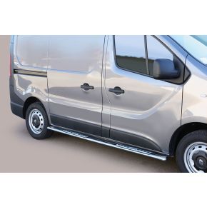 Renault Trafic Side Bars 2014+ SWB (Oval With Side Steps) Stainless Steel Chrome