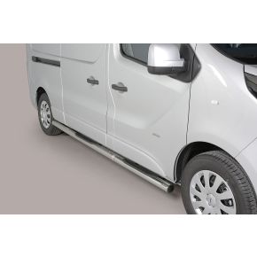 Vauxhall Vivaro Side Bars 2014+ LWB (Round With Side Steps) Stainless Steel Chrome