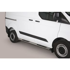 Ford Transit Custom Side Bars 2013+ SWB (Oval Side Steps) Stainless Steel Chrome