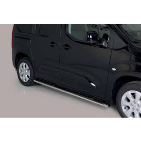 Vauxhall Combo Side Bars 2018+ MWB (Oval Side Steps) Stainless Steel Chrome