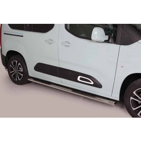 Citroen Berlingo Side Bars 2018+ MWB (Oval Side Steps) Stainless Steel Chrome