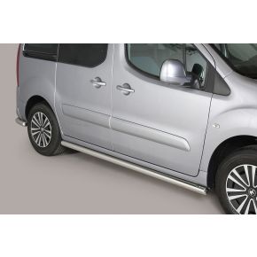 Peugeot Partner Side Bars 2008+ (Round) Stainless Steel Chrome