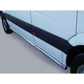 VW Crafter Side Bars 2011-2016 MWB (Round) Stainless Steel Chrome