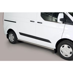 Ford Transit Custom Side Bars 2013+ SWB (Round) Stainless Steel Chrome