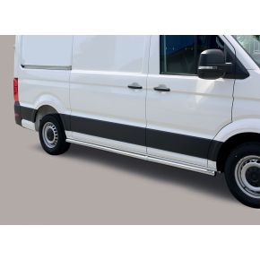 VW Crafter Side Bars 2017+ MWB (Round) Stainless Steel Chrome