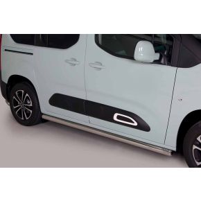 Citroen Berlingo Side Bars 2018+ MWB (Round) Stainless Steel Chrome