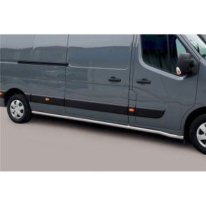 Renault Master Side Bars 2019+ LWB (Round) Chrome or Black Stainless Steel